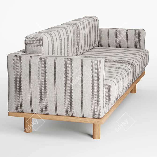 Quinn Striped Sofa: Boho-Classic Elegance 3D model image 3