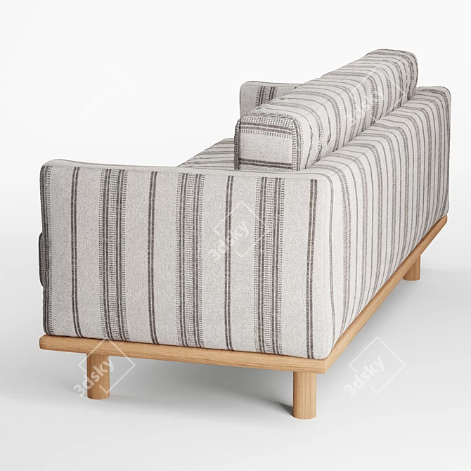 Quinn Striped Sofa: Boho-Classic Elegance 3D model image 4