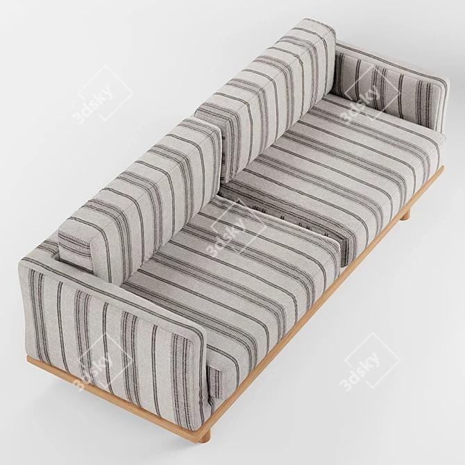 Quinn Striped Sofa: Boho-Classic Elegance 3D model image 5