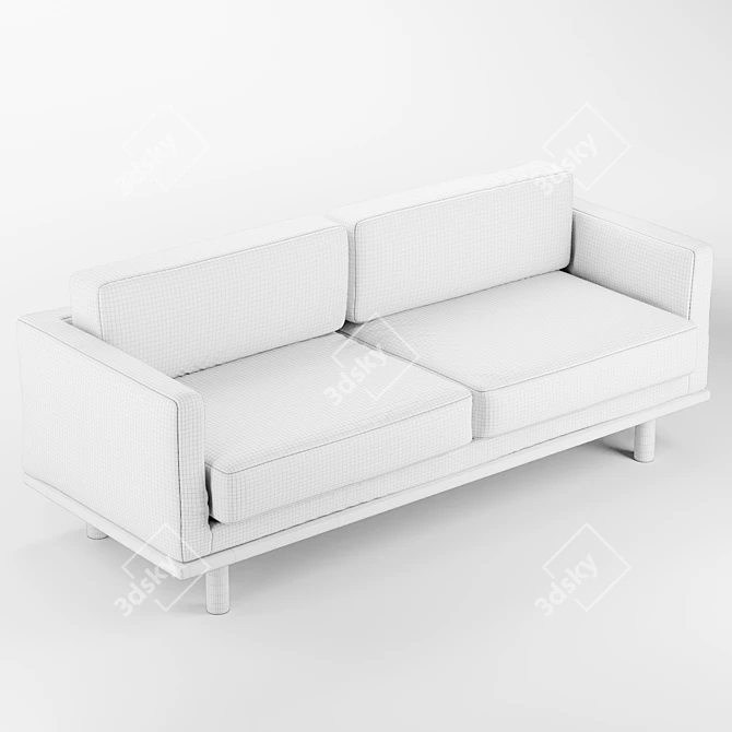 Quinn Striped Sofa: Boho-Classic Elegance 3D model image 6
