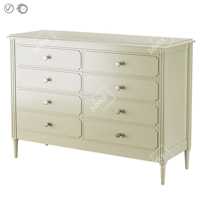 Elite Ellipse 8-drawer Chest 3D model image 3