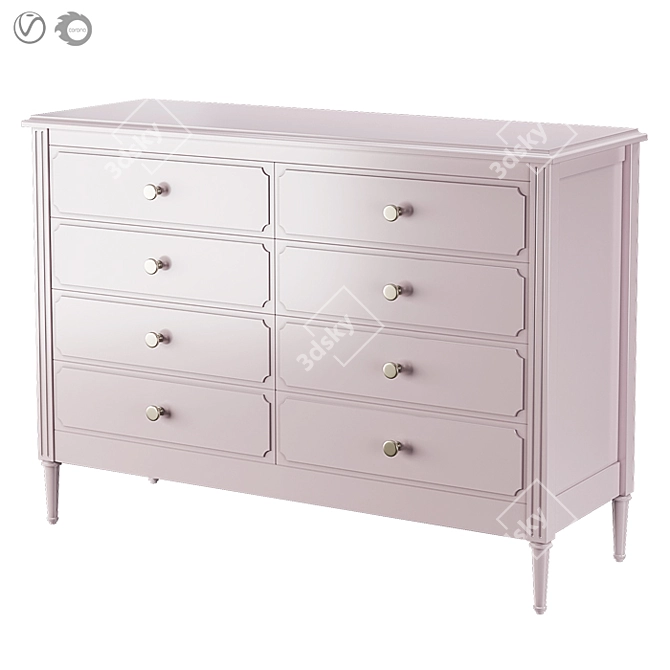 Elite Ellipse 8-drawer Chest 3D model image 4