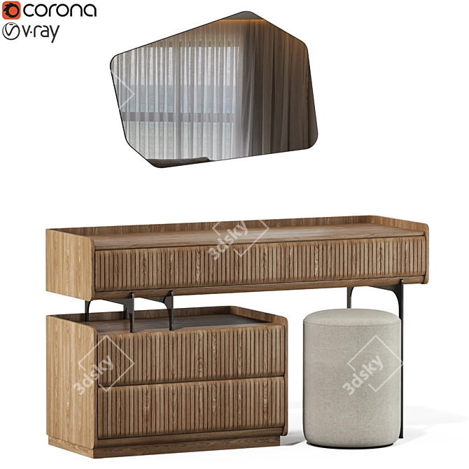 Tokyo Glam Vanity Table 3D model image 1