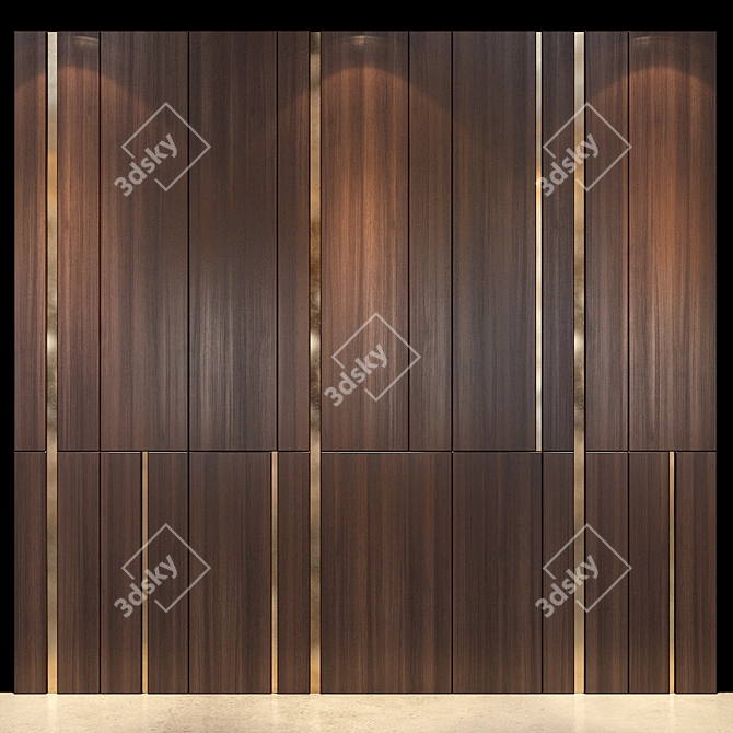 Sleek Wall Panel 40 3D model image 1