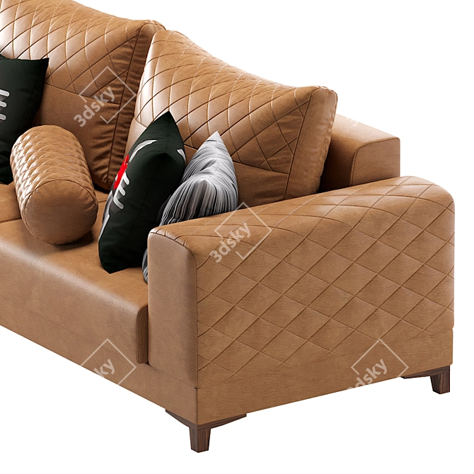 Elegante Leather Sofa 3D model image 4