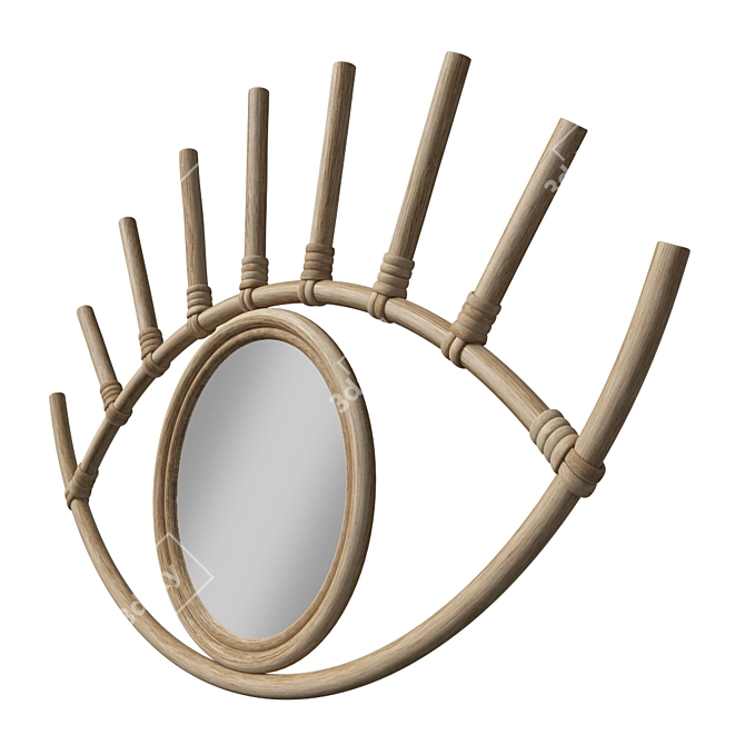 La Forma Rattan Mirror 3D model image 4