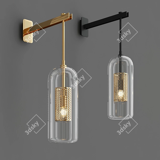 Title: Modern Wall Glass Light 3D model image 1