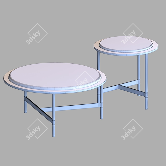 Modern Round Coffee Table - D800 x H390 / D500 x H490 3D model image 2