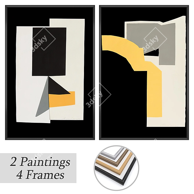 Elegant Wall Art Set: No 3523 3D model image 1