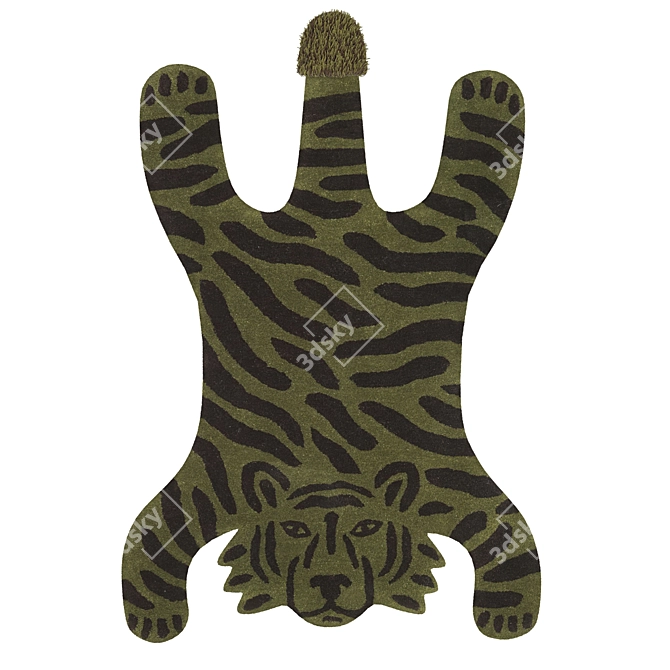 Wild Feline Tufted Rug 3D model image 1