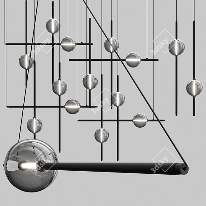 Contemporary Mikado Pendant Light 3D model image 1