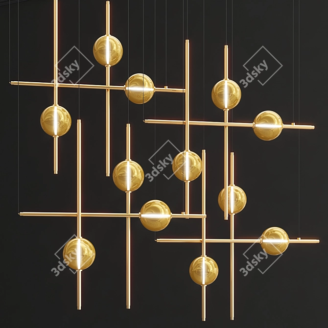 Contemporary Mikado Pendant Light 3D model image 3