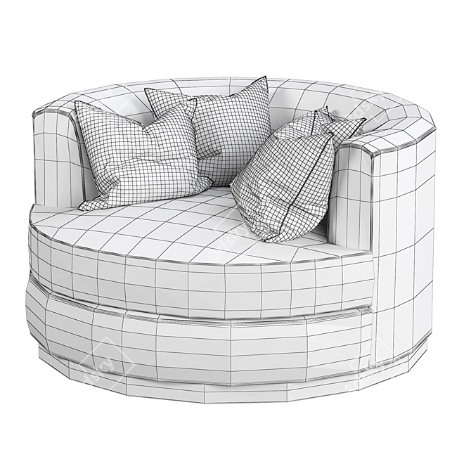 EMPIRE Armchair: Stylish Club's Modern Masterpiece 3D model image 6
