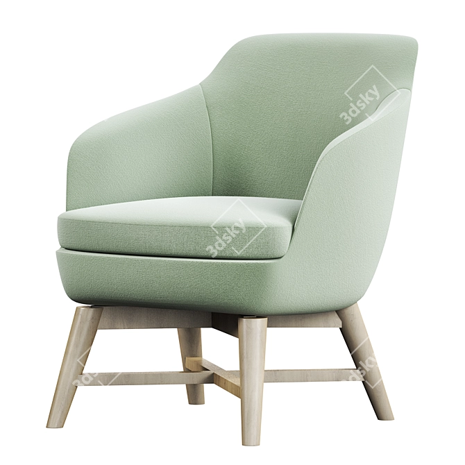 FOLHA LOUNGE Modern Armchair 3D model image 1