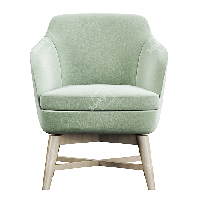 FOLHA LOUNGE Modern Armchair 3D model image 2