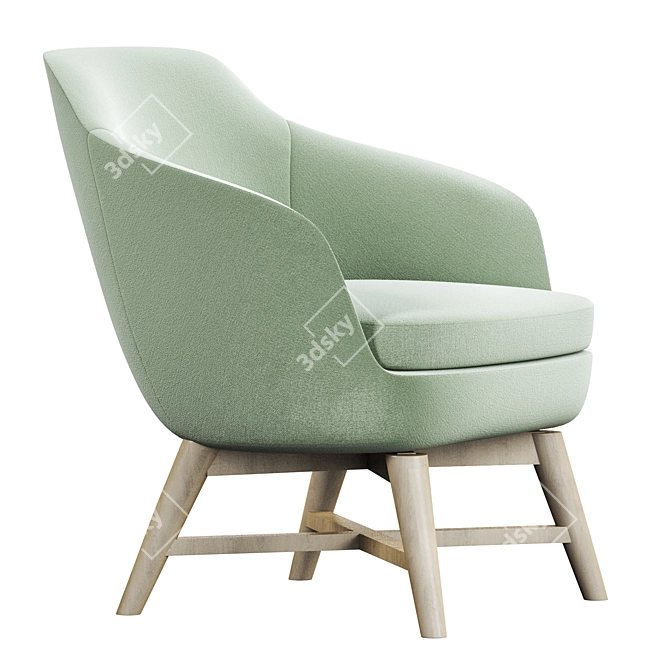 FOLHA LOUNGE Modern Armchair 3D model image 3