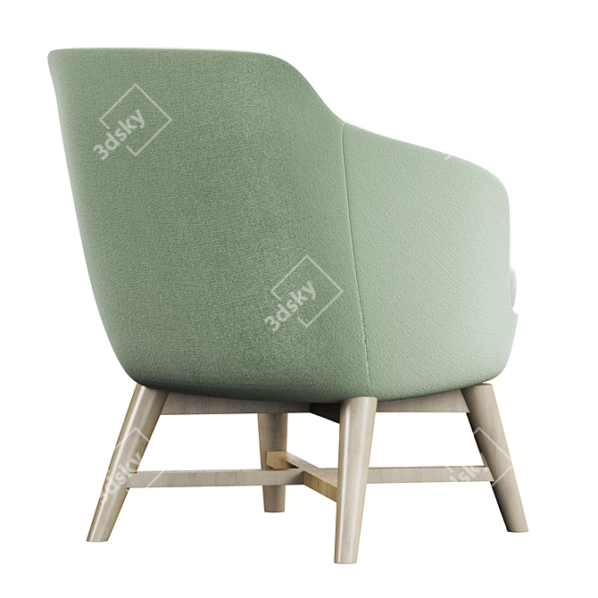 FOLHA LOUNGE Modern Armchair 3D model image 4