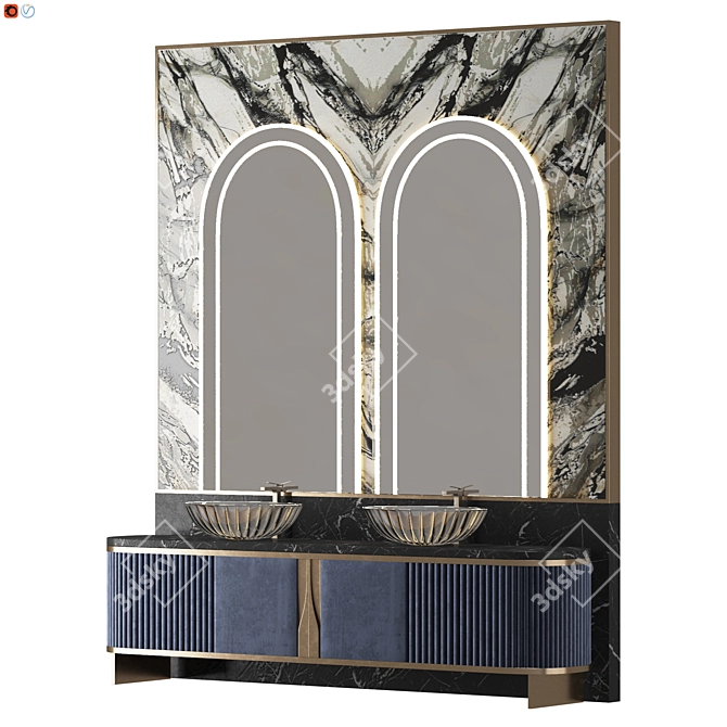 Elegant Montaigne Bathroom Set 3D model image 1