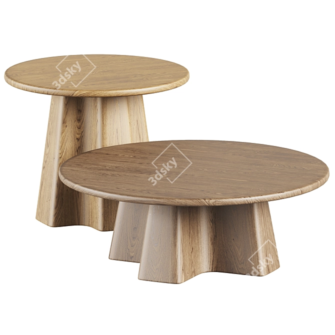  Rustic Wooden Coffee Tables 3D model image 3