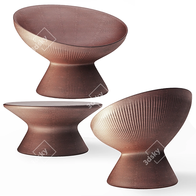 Plust Fade: Sleek and Stylish Chair Set 3D model image 1