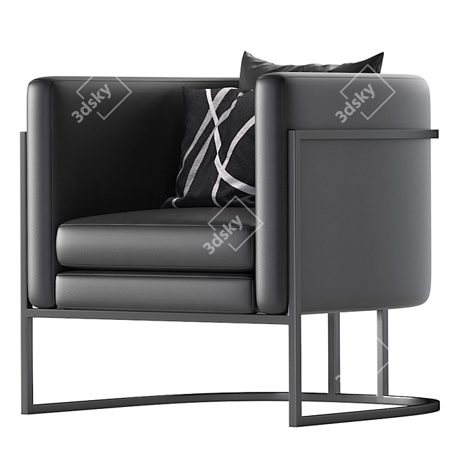 Title: Modern Loft Leather Armchair 3D model image 5