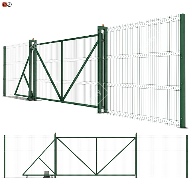 Industrial Sliding Mesh Gates - Pol-66.321 / Ver-69.459 3D model image 1