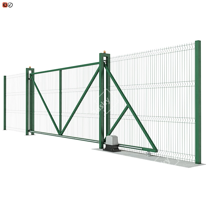 Industrial Sliding Mesh Gates - Pol-66.321 / Ver-69.459 3D model image 3