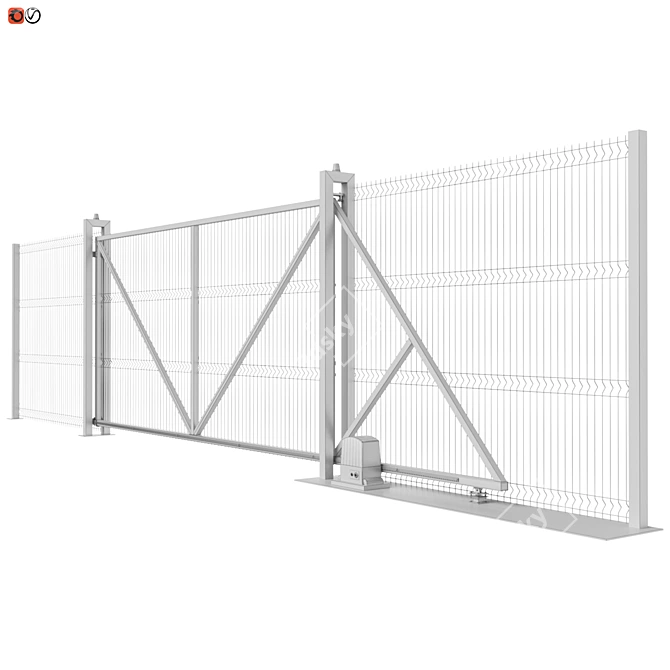 Industrial Sliding Mesh Gates - Pol-66.321 / Ver-69.459 3D model image 4