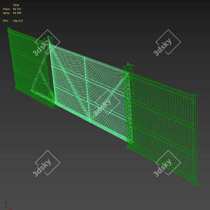 Industrial Sliding Mesh Gates - Pol-66.321 / Ver-69.459 3D model image 5