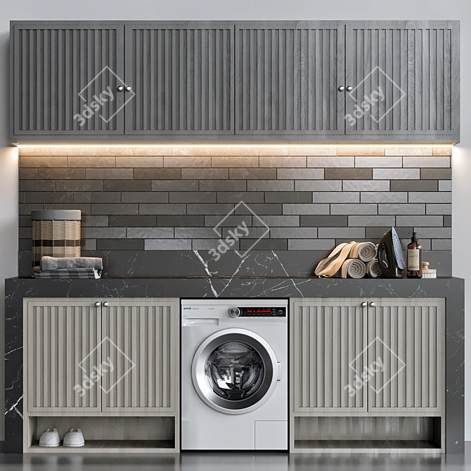 Modern Laundry Set: V-Ray & Corona Compatible 3D model image 1