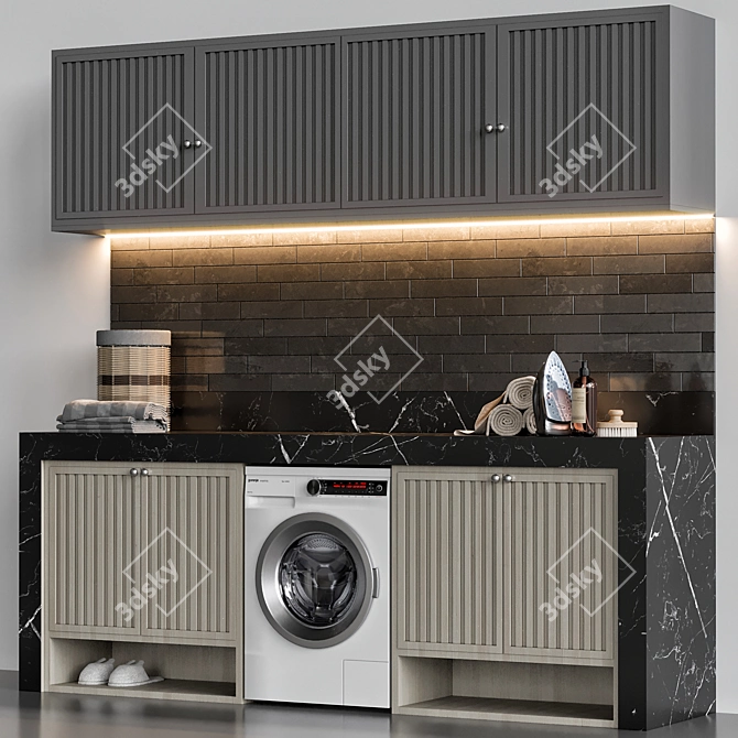 Modern Laundry Set: V-Ray & Corona Compatible 3D model image 2