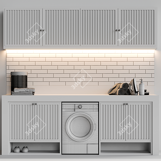 Modern Laundry Set: V-Ray & Corona Compatible 3D model image 4