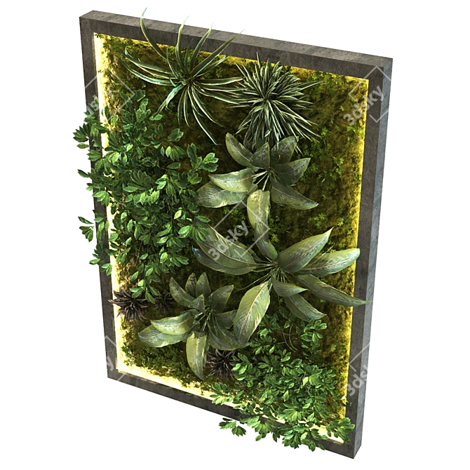 Versatile Green Wall Set 3D model image 4