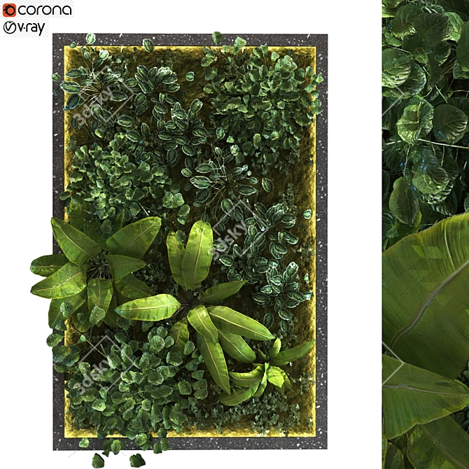 Green Haven Vertical Garden Set 3D model image 1