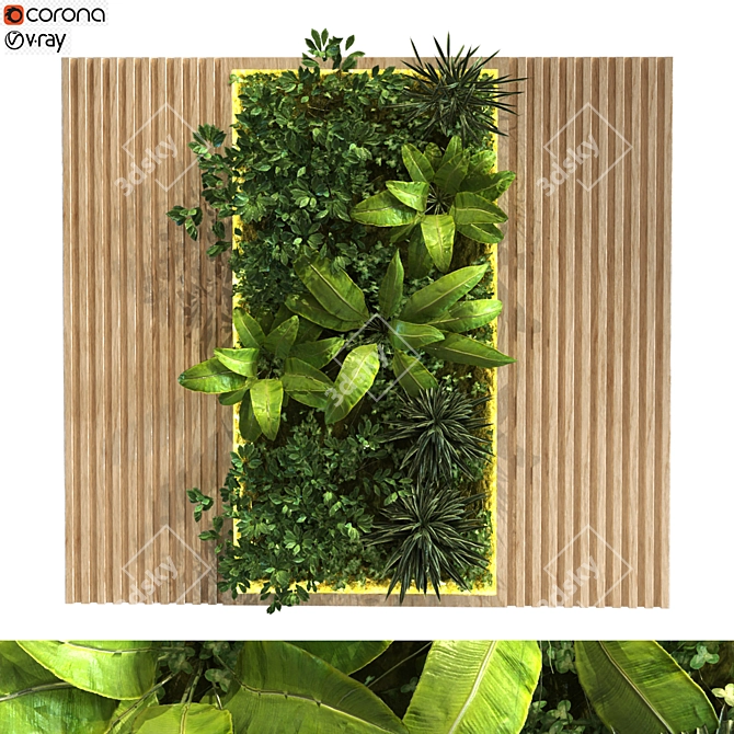 Versatile Green Wall Set 3D model image 1