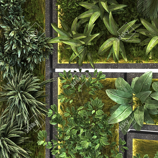 Green Wall Set 088: Versatile, Stylish, and Eco-Friendly! 3D model image 3