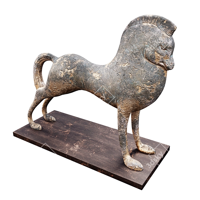 Elegant Horse Statue Accent 3D model image 6