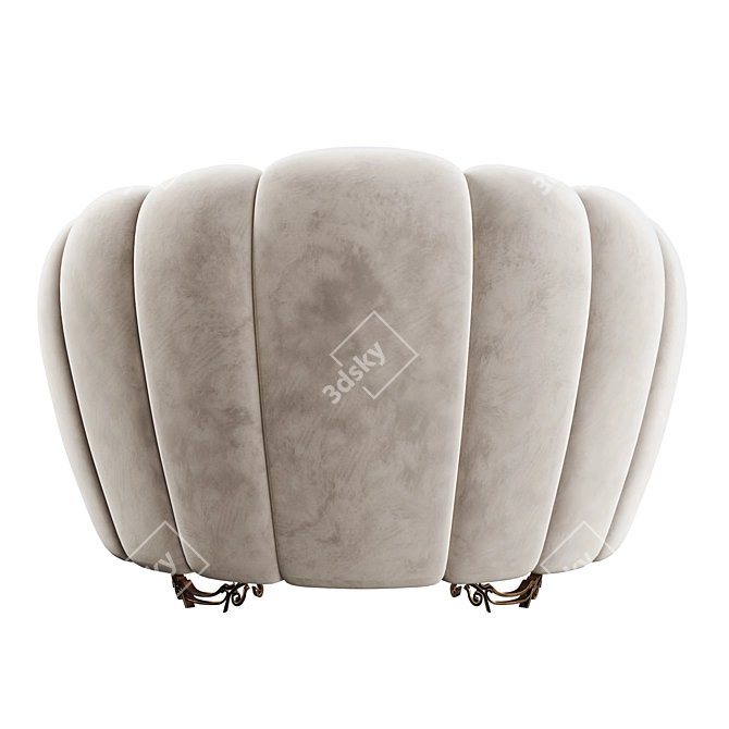 Luxury Gold Pearl Armchair 3D model image 4