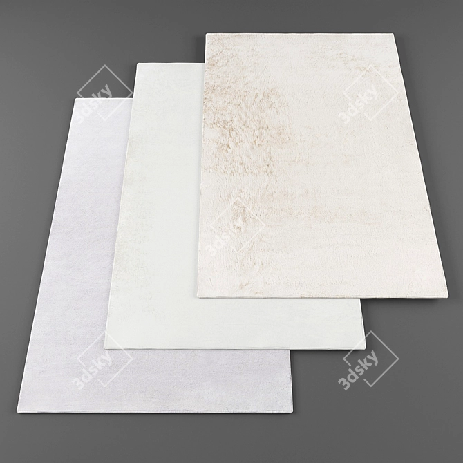 High-Quality Rugs Bundle: 4 Pieces 3D model image 1