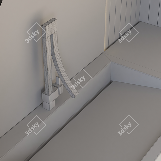 Modern 3-Piece Bathroom Furniture Set 3D model image 7