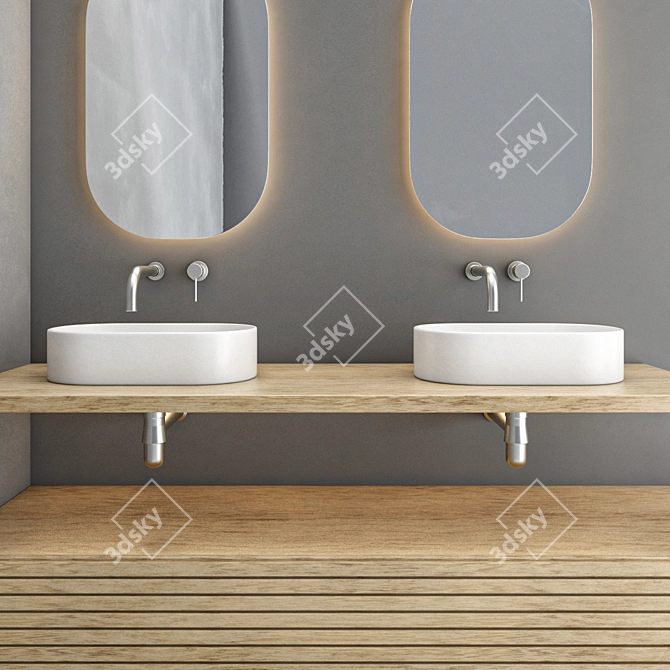 15-Piece Bathroom Set: Vray + Corona, 3ds Max 2017 3D model image 3