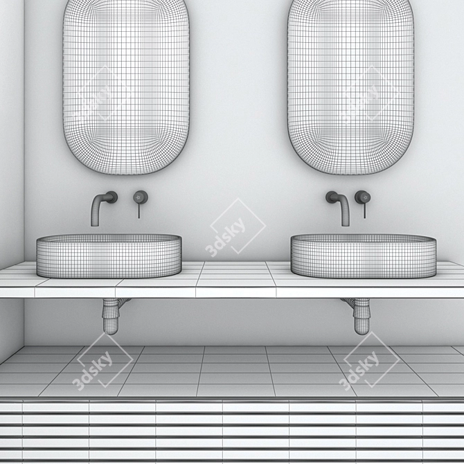 15-Piece Bathroom Set: Vray + Corona, 3ds Max 2017 3D model image 5