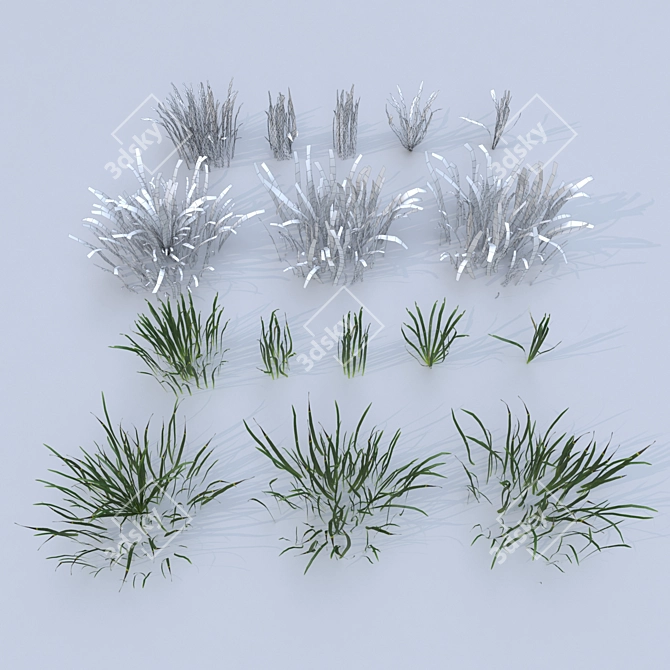 Lush Landscaping Grass: Nature-Inspired 12 Varieties 3D model image 4