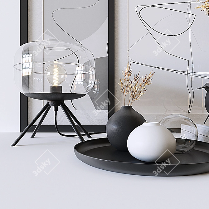 Elegant Home Decor Set 3D model image 2