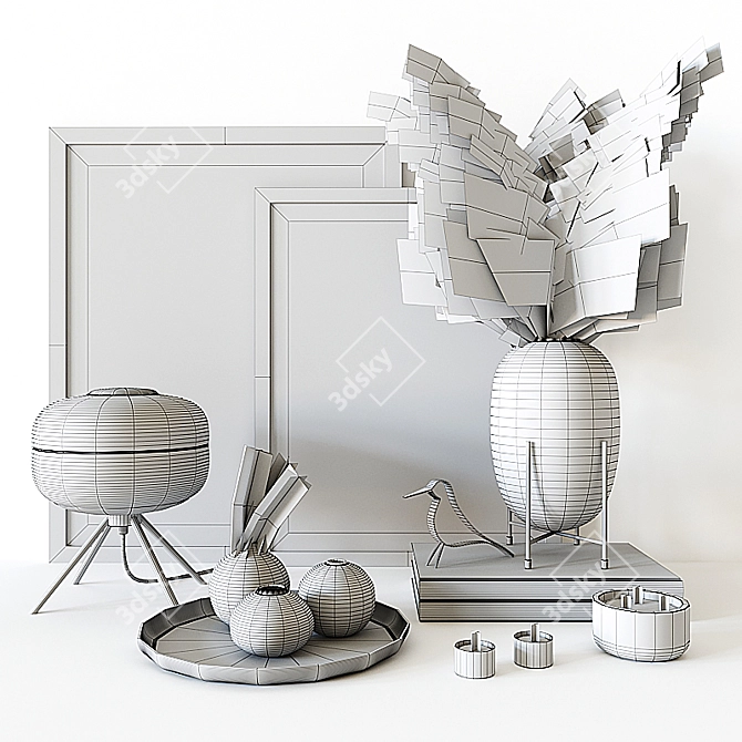 Elegant Home Decor Set 3D model image 11