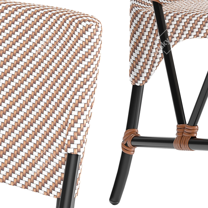 Elegant Handwoven Janus Side Chair 3D model image 3