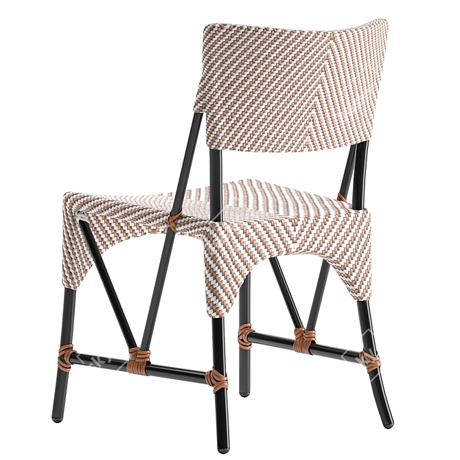 Elegant Handwoven Janus Side Chair 3D model image 4