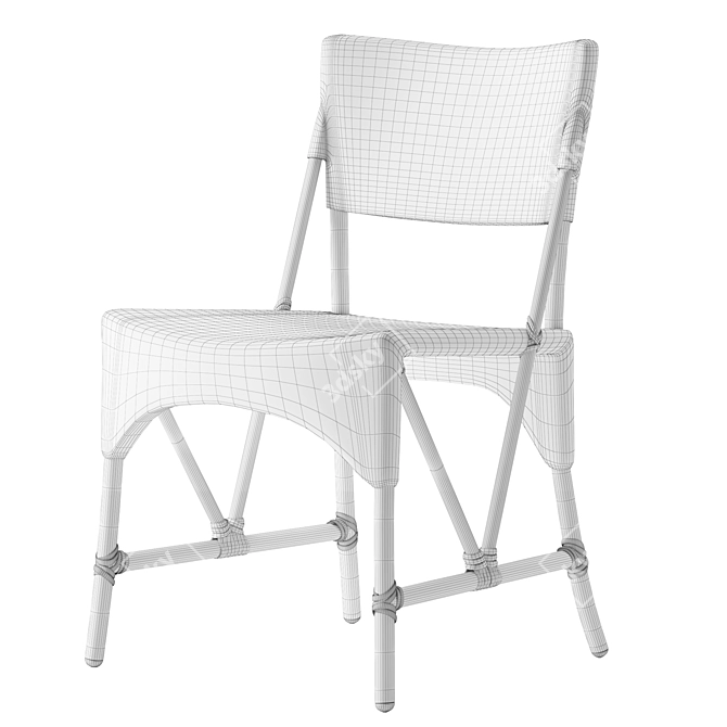 Elegant Handwoven Janus Side Chair 3D model image 5