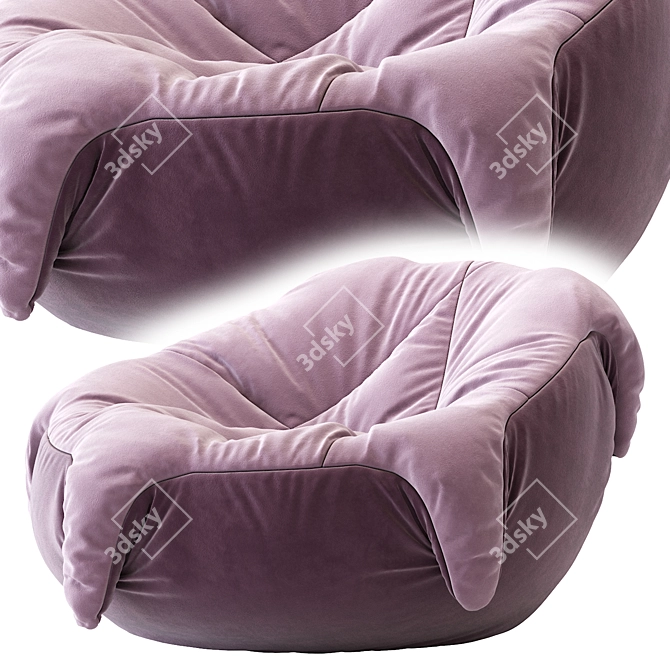 Cozy Comfort Bean Bag Chair 3D model image 3