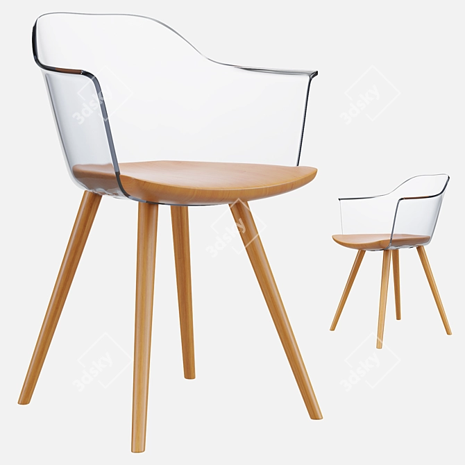 Transparent Backrest Chair: Jenkins SG 3D model image 1